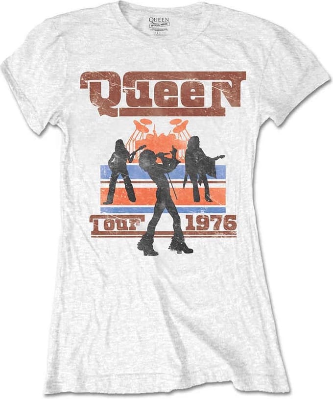 Queen - 1976 Tour Silhouettes Dames T-shirt - S - Wit