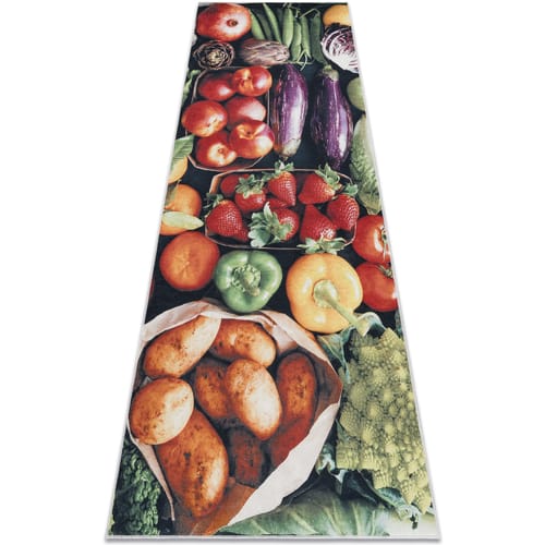 Kleden Rugsx ANDRE 1711 tapijt wasbaar Fruit en groenten, 80x200 cm