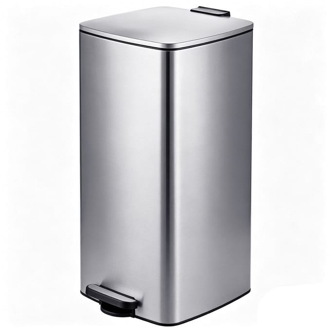 Pedaalemmer - 60 liter - softclose - rvs - zilver