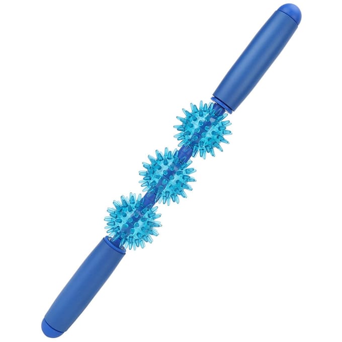 Massage Roller Stick met 3 Massageballen 360 Graden Massage Fascia Spierroller Massageroller blue