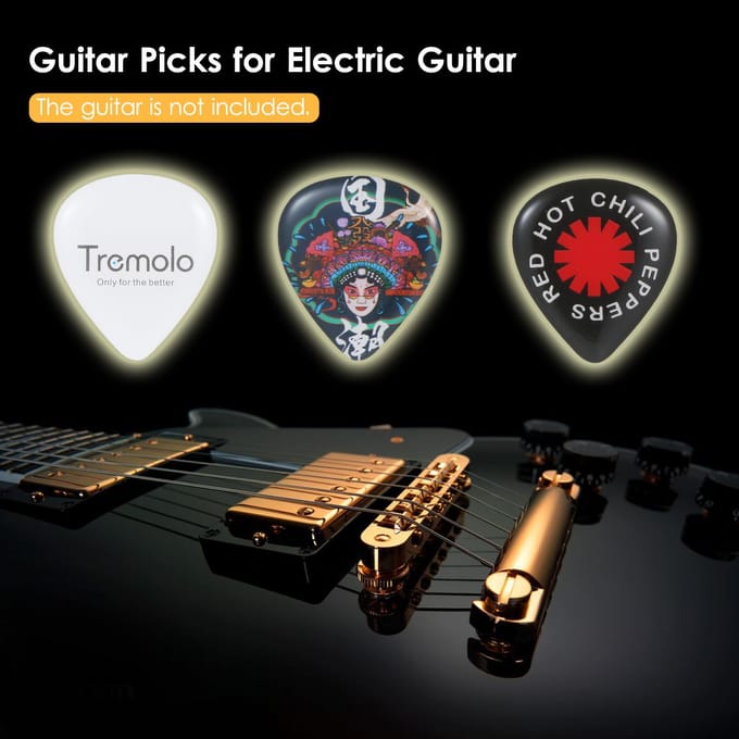 3 Stuks Gitaarplectrums Muziekinstrument Accessoires voor Elektrische Gitaar Bas (Zwaar) Heavy veelkleurig