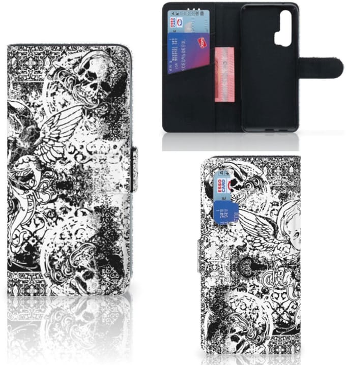 Book Case voor Telefoonhoesje met Naam Honor 20 Pro Skulls Angel