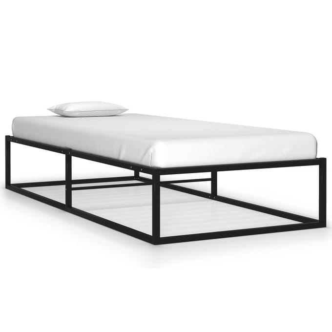 vidaXL - Bedframe - metaal - zwart - 100x200 - cm