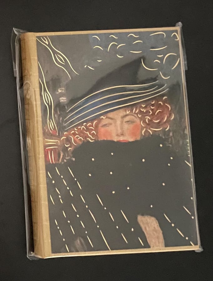 Hardcover Notitieboek 'Dame met hoed en boa' Gustav Klimt