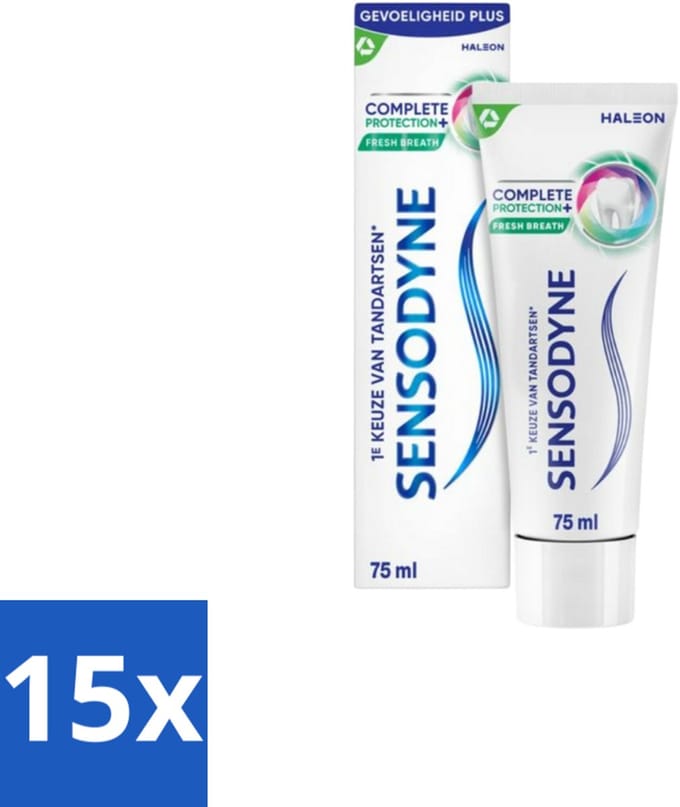 Sensodyne – Tandpasta – Complete Protection + Fresh Breath – 75 ml - Bulkverpakking - 15 stuks