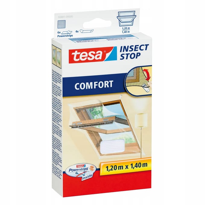 Tesa - Dakraam Insectenhor - Wit - 1,2x1,4m - Zelfklevend - Herbruikbaar