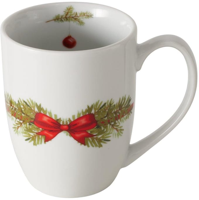 Boltze Home kerst mok porselein 330ml - feestelijk kerstdesign.