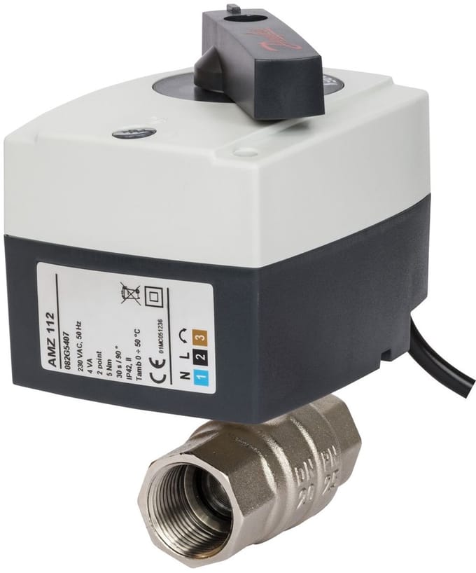 Danfoss gemotoriseerde kogelkraan AMZ112 2-weg, DN 32, 24Vac, Open/Dicht, 082G5403