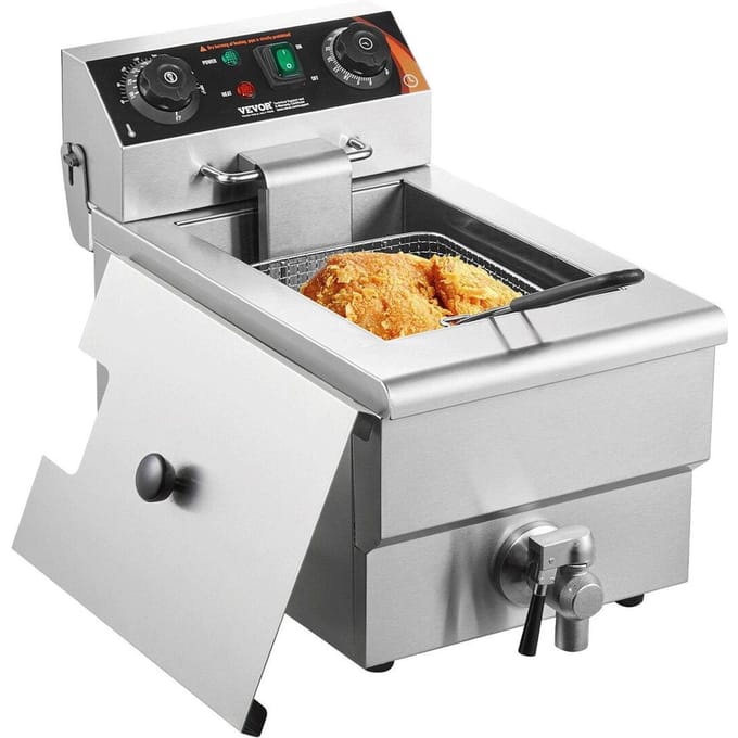 Friteuse Électrique Professionnelle 3000W 9L Acier Inoxydable Améliorée 200°C