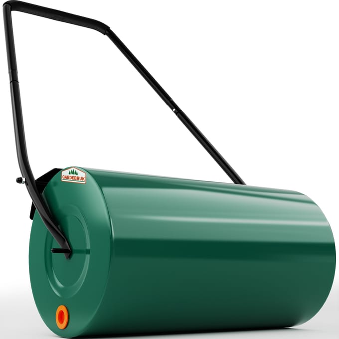 Gardebruk Tuinwals - 50L Volume 60 cm Staaltrommel Vuilvanger - Groen
