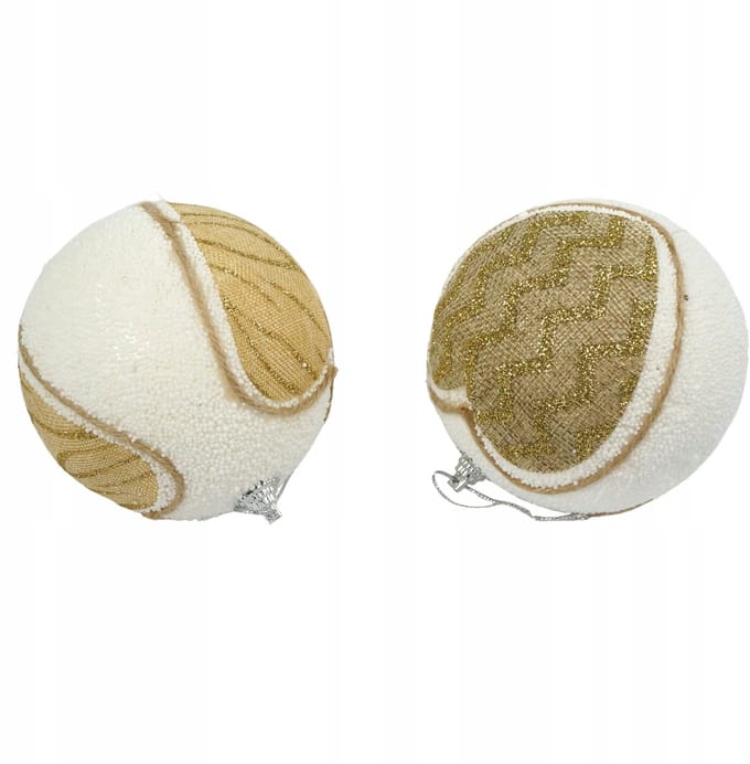 Rustieke Kerstballen 10cm Set van 2 Stuks - Decoratieve Hanger