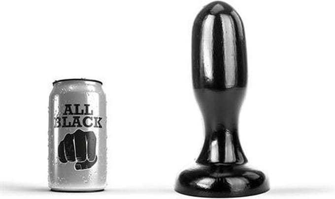 All Black - Druppelvormige Buttplug - 19.5 x 6 cm - Zwart
