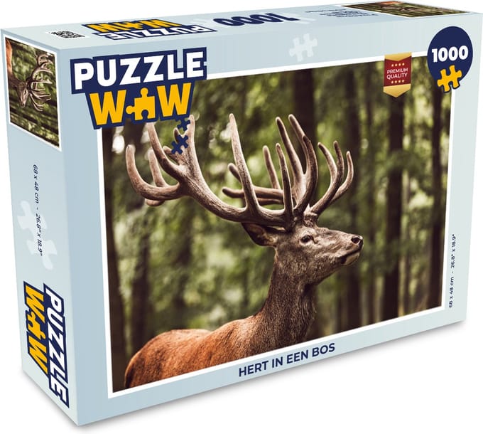 Puzzel Hert in een bos - Legpuzzel - Puzzel 1000 stukjes volwassenen