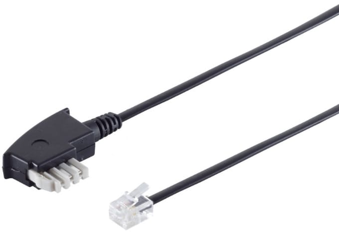 TAE-N - RJ11 telecom kabel | zwart | 6 meter