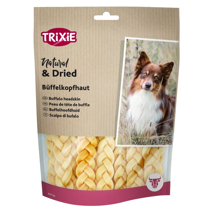 12 cm (6 x 200 g) Trixie buffelhuid gevlochten hondensnacks