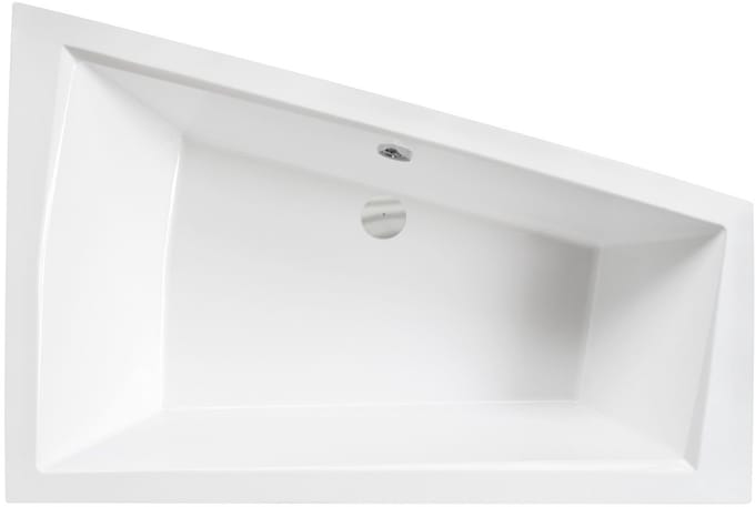Badland INTIMA hoekbad 150 x 85 cm links wit met bamboe badplank