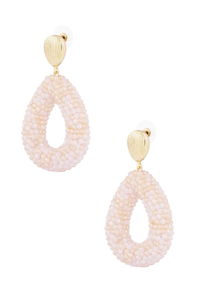 Oorbellen Kralen Discodip - Beige