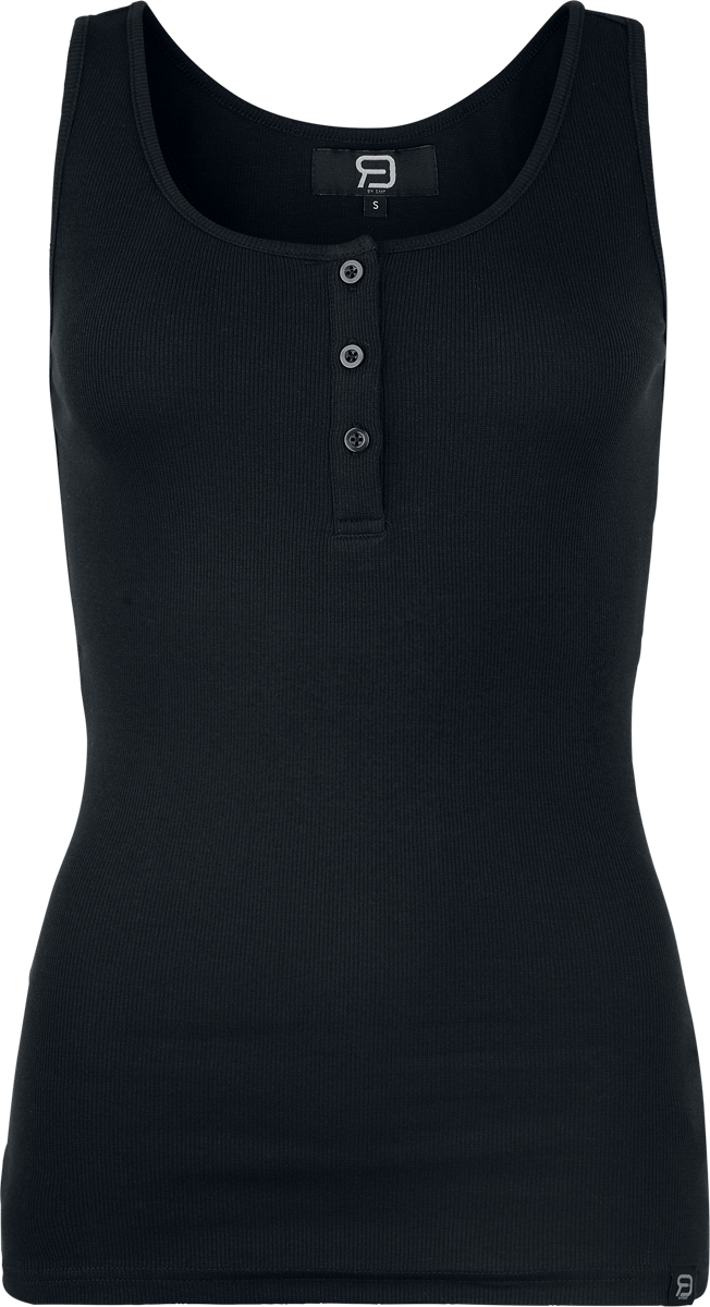 R.E.D. Rock-Engineered Design Zwarte/paarse basic T-shirts met V-hals - Dames - S