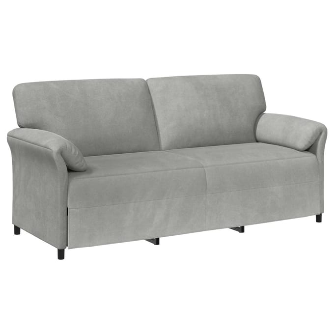 vidaXL - 3-Zits - Sofa - Lichtgrijs - 198 - x - 83 - x - 95 - cm - Fluweel