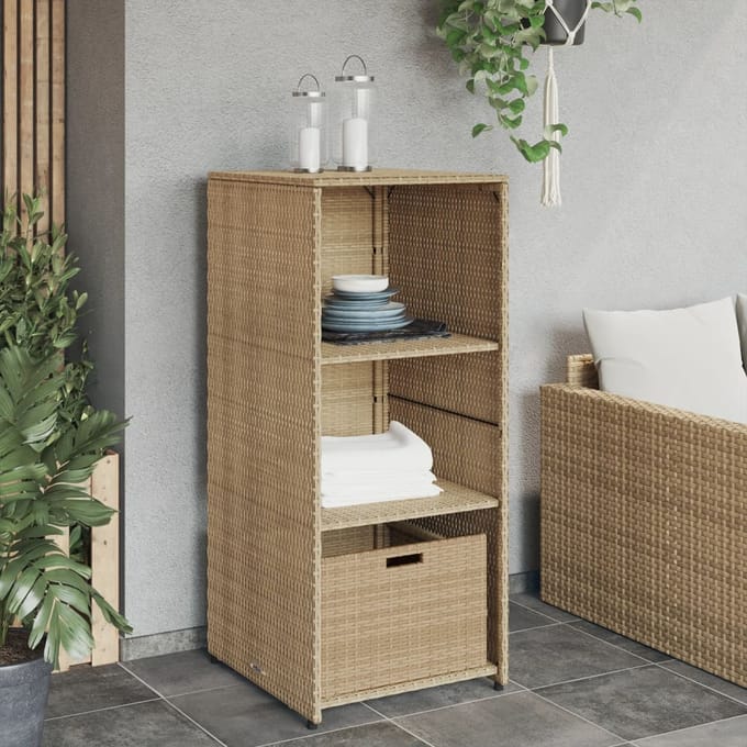 vidaXL - Tuinkast - 50x55x115 - cm - poly - rattan - beige