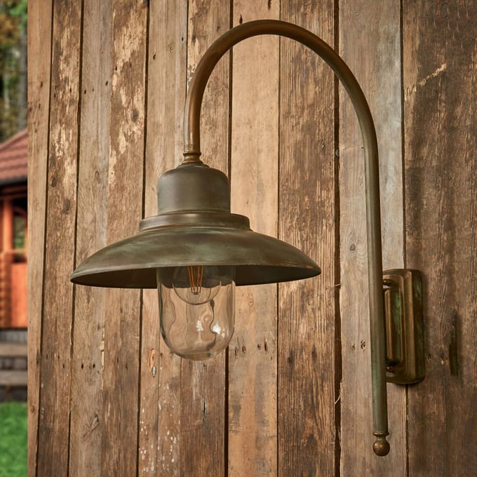 Moretti Luce Casale buitenwandlamp, hoogte 60cm, brons antiek