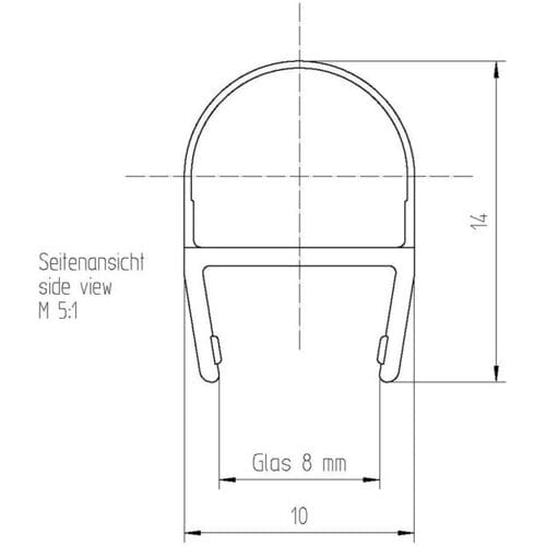 DUSCHOLUX sealing profile 180 degrees for Collection 2 251091010002150