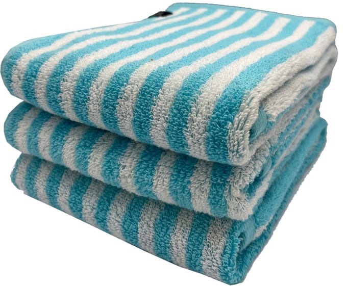 Biarritz handdoek 50x70 cm ocean/white - set van 3