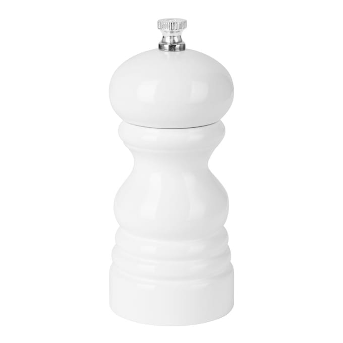 Olympia Hevea hout peper- en zoutmolen wit 125mm