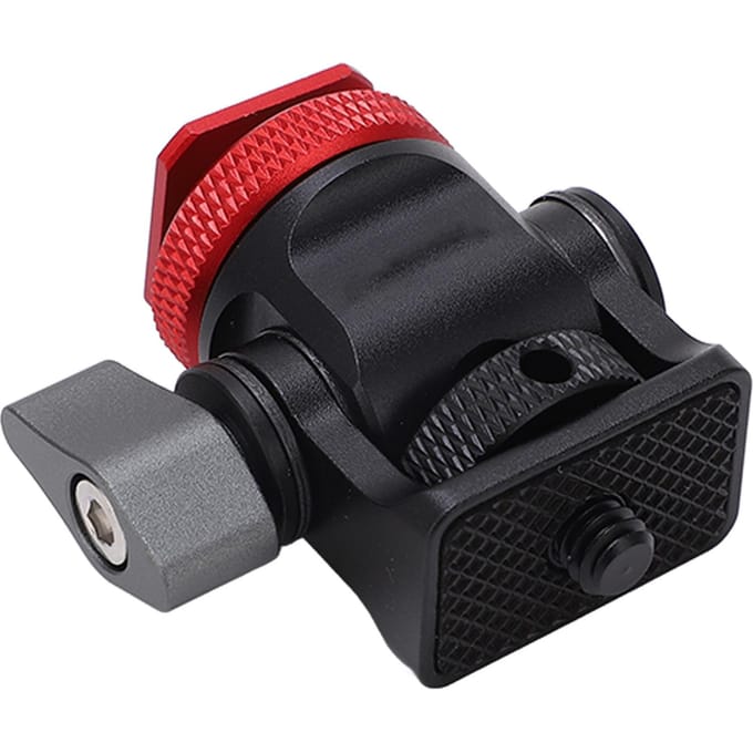 Veldmonitorhouder met Flitsschoen Draaibaar 360 graden Knop 14in Schroef Universele Camera Monitor Bevestiging Rood rood