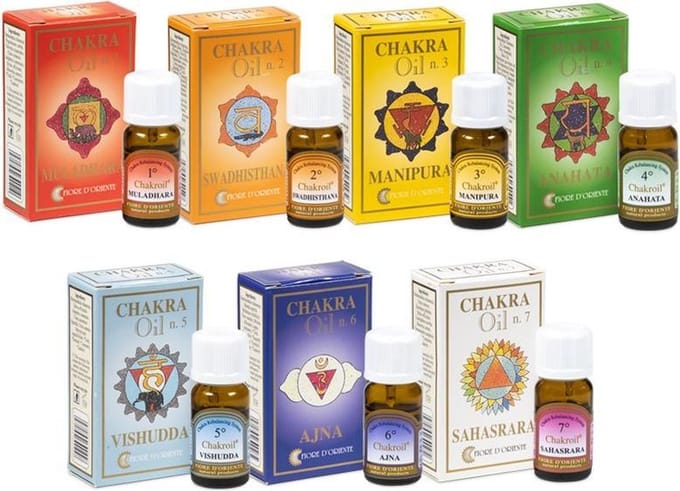 Set van 7 essentiële chakra-oliën - 10 ml - 10ml