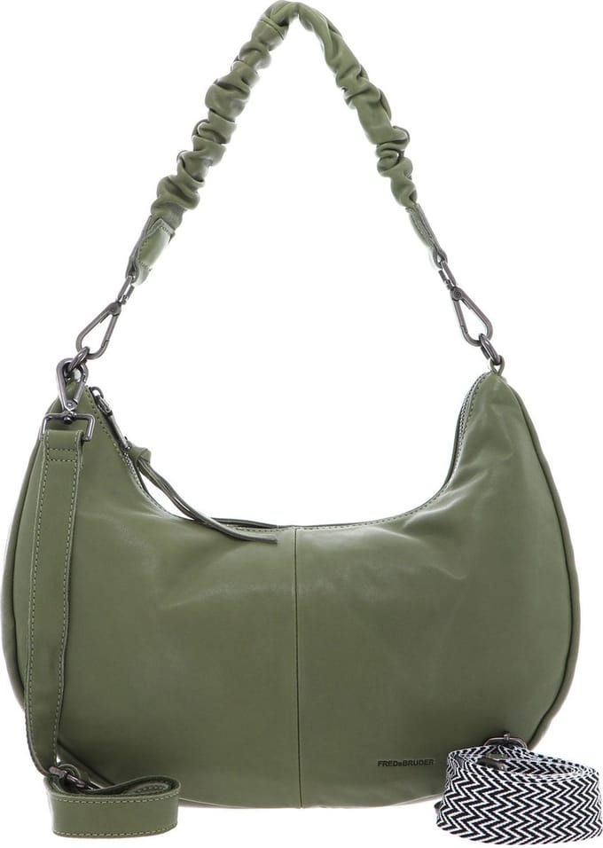 FREDsBRUDER Leren Schoudertas Jeren Shoulderbag Leaf Groene