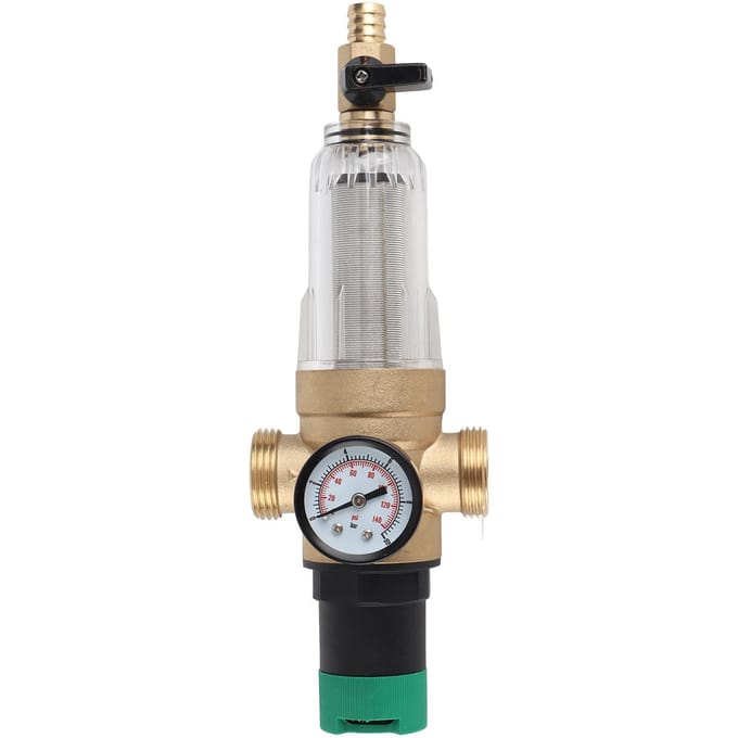 Waterdrukregelaar Messing RVS Filter Waterdrukverlager met Manometer 3 4 Inch Adapter voor RV