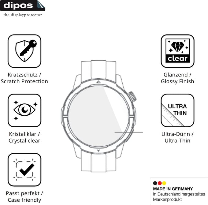 dipos – 6x Beschermfolie geschikt voor Beafon Smartwatch 601 | Krasbestendige & heldere Screenprotector Ultra-Thin