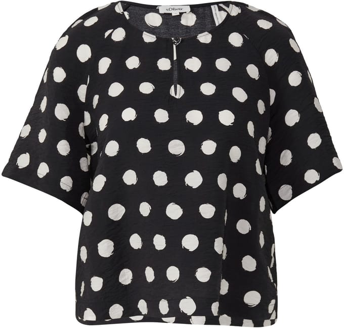 s.Oliver - female - Kortere blouse van een gestructureerde viscosemix