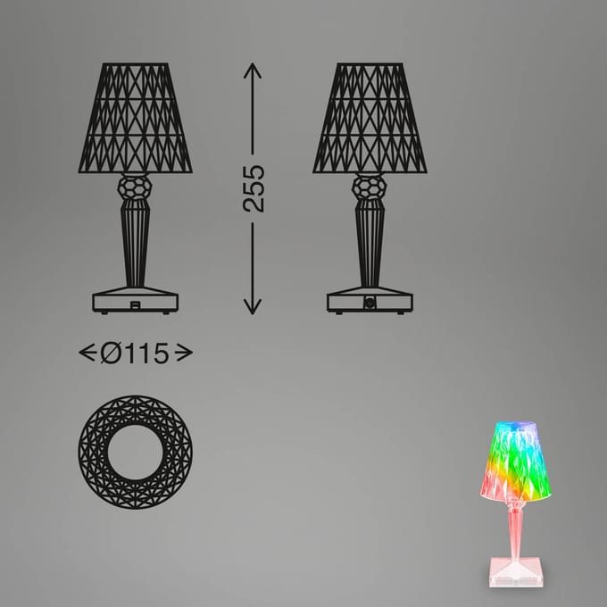 Briloner LED tafellamp 7464010 RGB met afstandsbediening
