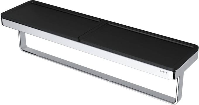 Geesa Frame Handdoekrek met planchet 42 cm - Zwart / Chroom