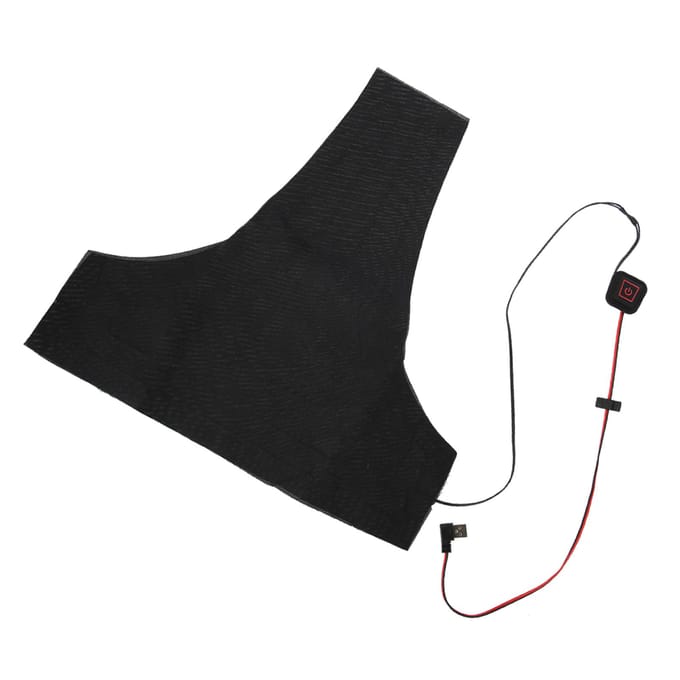 Winter Verwarmd Legering Vezel Verwarming USB Rugkussens Elektrisch Waterdicht Warm Kledingset black