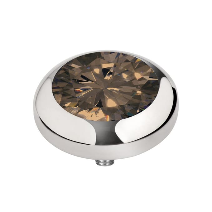 Melano Vivid Basic CZ Steentje Coffee | Zilver