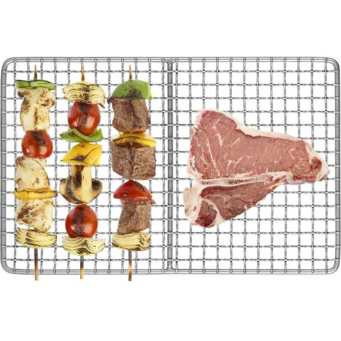 Plaque de gril en titane, support de Barbecue ultraléger, grillage, cuisson, rôtissage, filet de refroidissement, plaque pour argenté