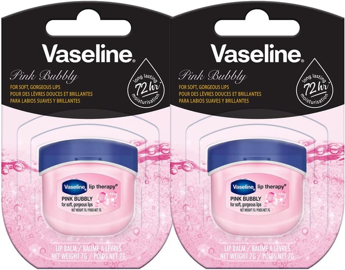 Vaseline Lip Therapy 7G Pink Bubbly | Voedende lippenbalsem voor optimale hydratatie | (2er Pack)