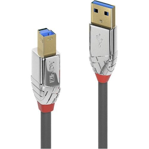 LINDY 36663 USB-kabel USB 3.2 Gen1 USB-A stekker, USB-B stekker 3.00 m Grijs