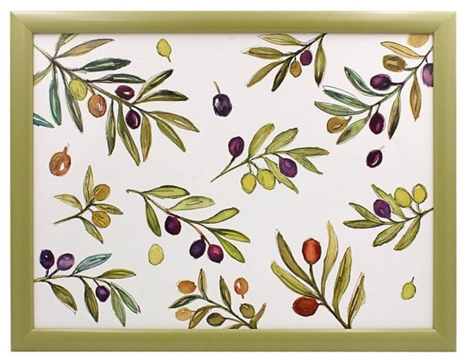 Schootkussen -laptray olijf -44 x 34 x 6 cm met pepermuntdoosje