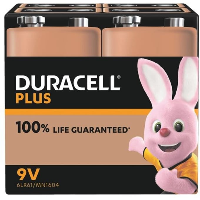 Alkalinebatterij, E-Block, 6LR61, 9V, Plus, Extra Life, Blisterverpakking (4 stuks)