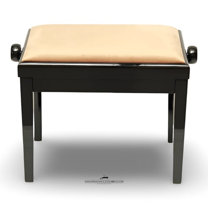 Pianobank GPPD Model 3 Zwart HG, crème stofzitting