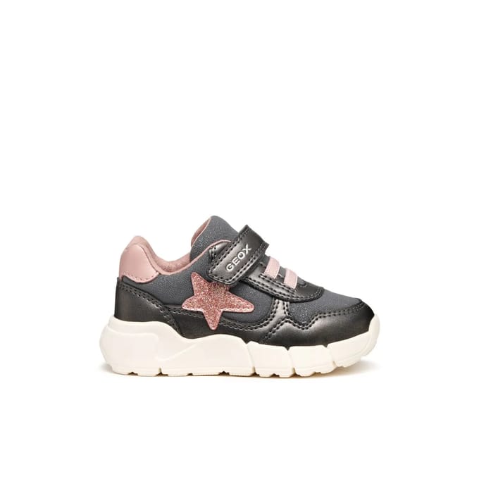 GEOX FLEXYPER MINI PEUTERMEISJES Sneakers - DONKERGRIJS/LICHTROZE