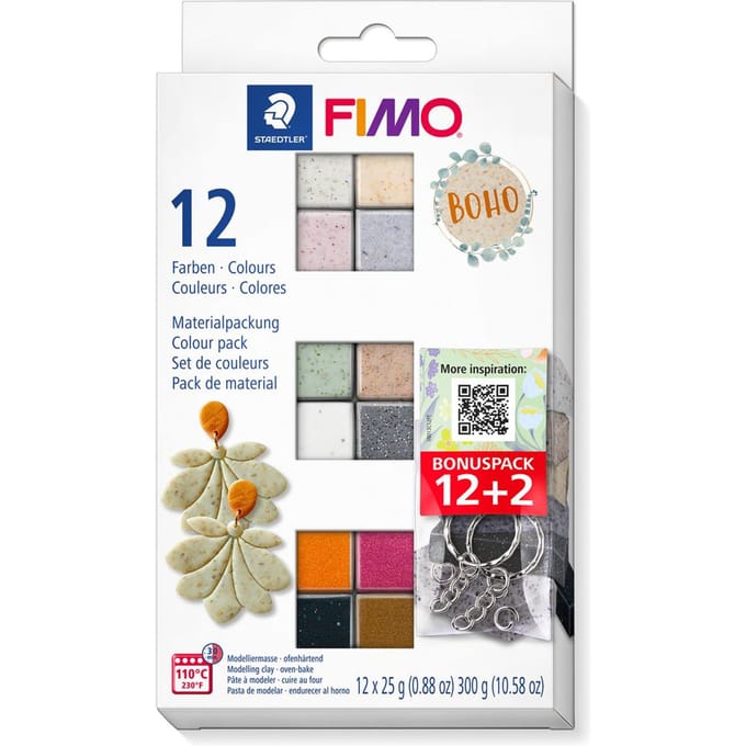 FIMO soft Materiaalpakket "Boho Effect", 12 kleuren