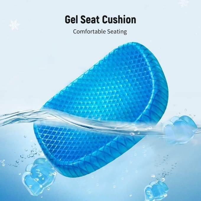 Gel zitkussen - LIXADA - Honingraat - Wasbare hoes - Antislip - 38x30x3.5cm zwart