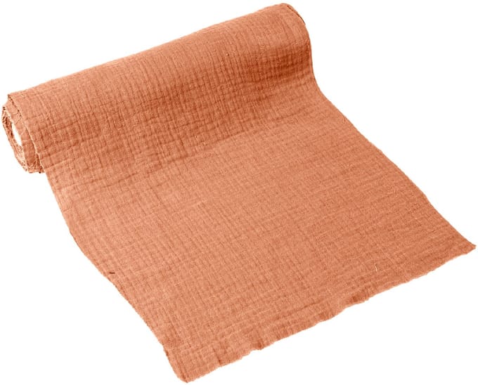 ARTYFETES - Tafelloper van Katoengaas Terracotta Oudroze 30 cm x 3 m Boheems