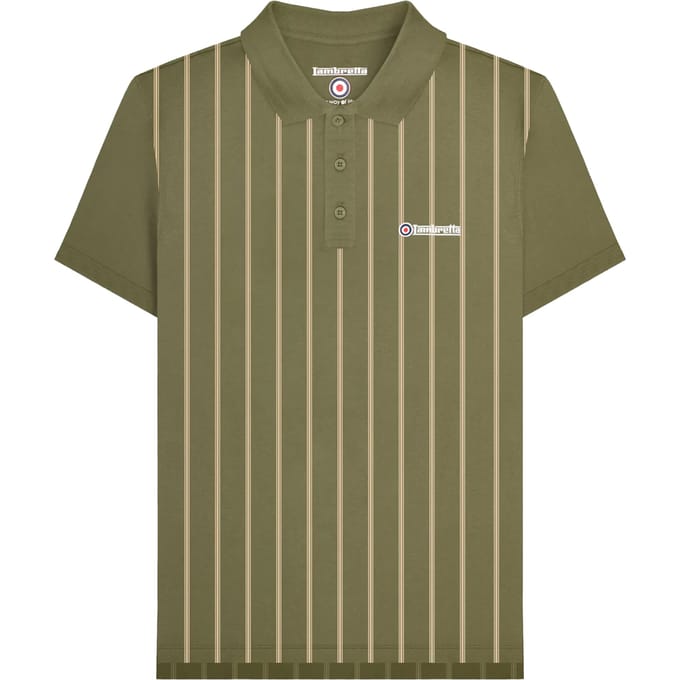 Lambretta Heren Pinstripe Poloshirt ()