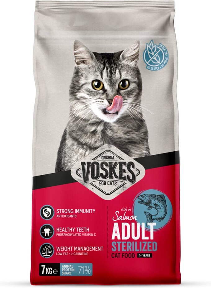 Voskes Kattenbrokken Sterilized Adult Zalm 7 kg